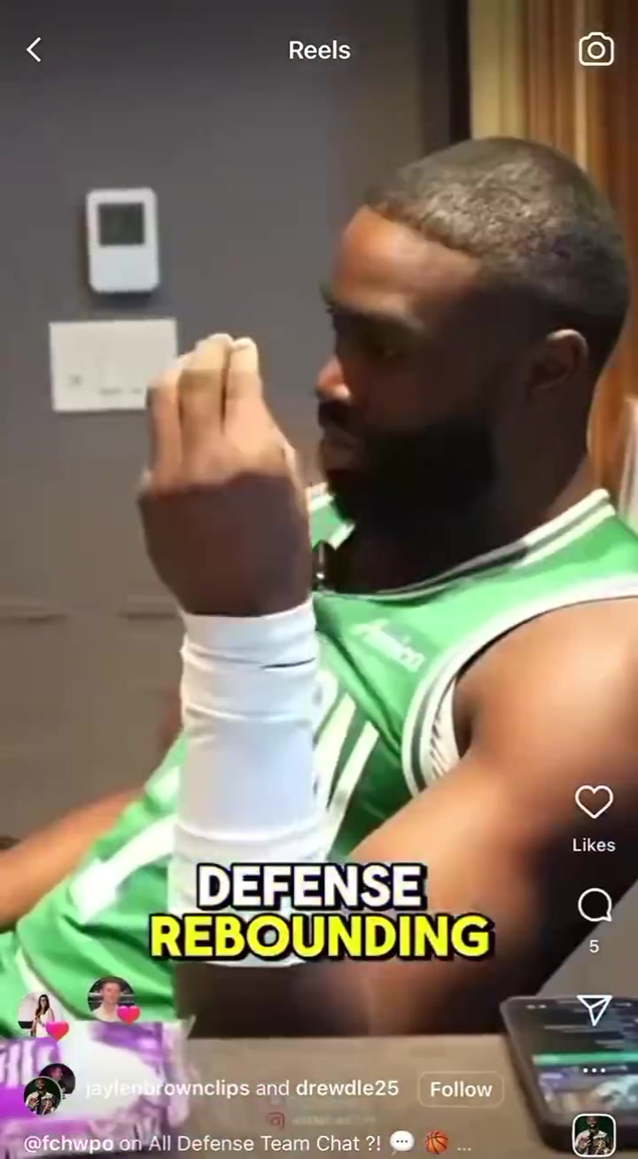 杰伦-布朗表示入选最佳防守阵容是我首要的个人目标